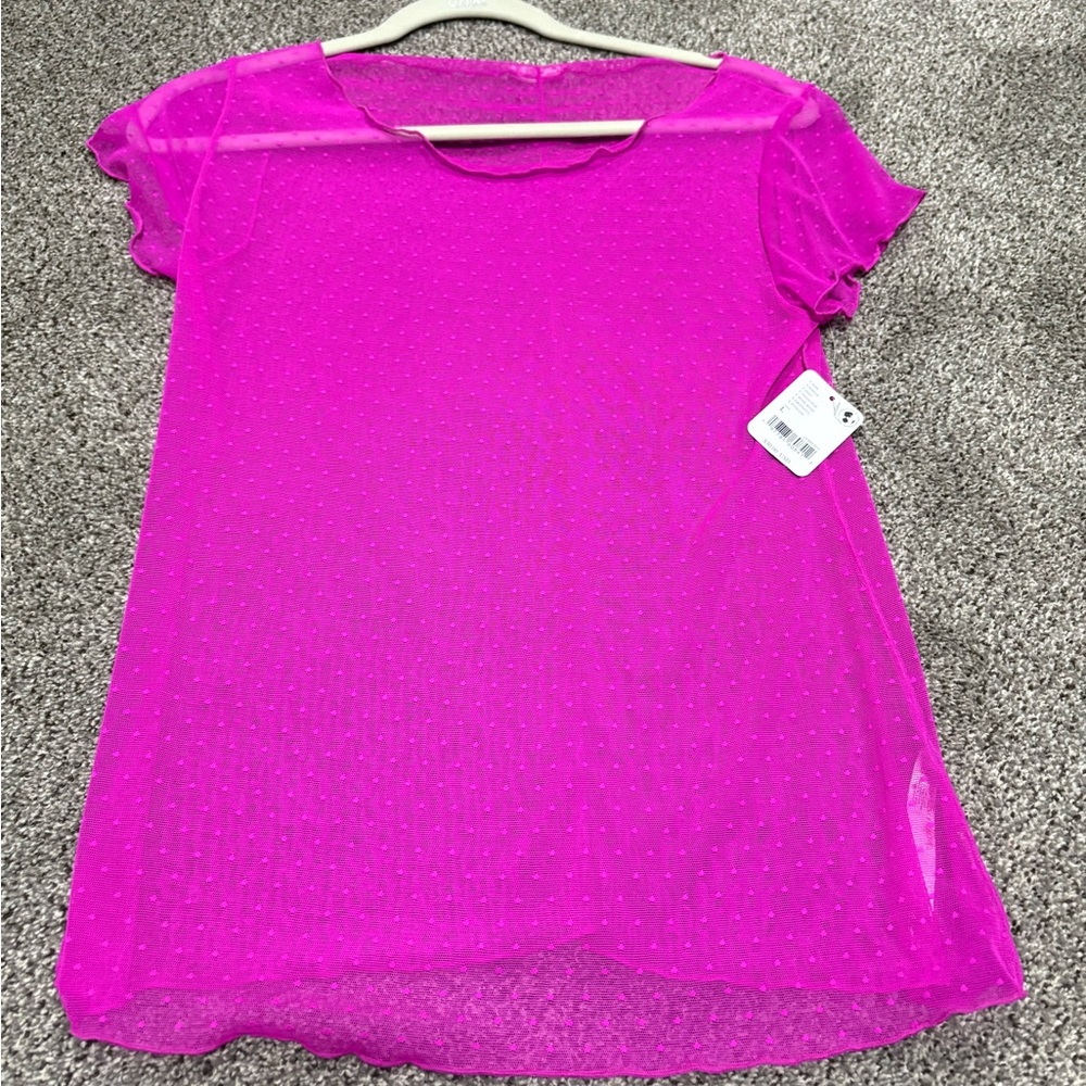 Free people on the dot baby tee neon pop color